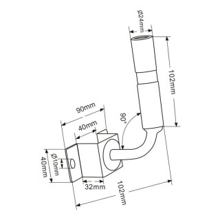 2 - Suporte de coluna redondo em L para farol giratório com capota